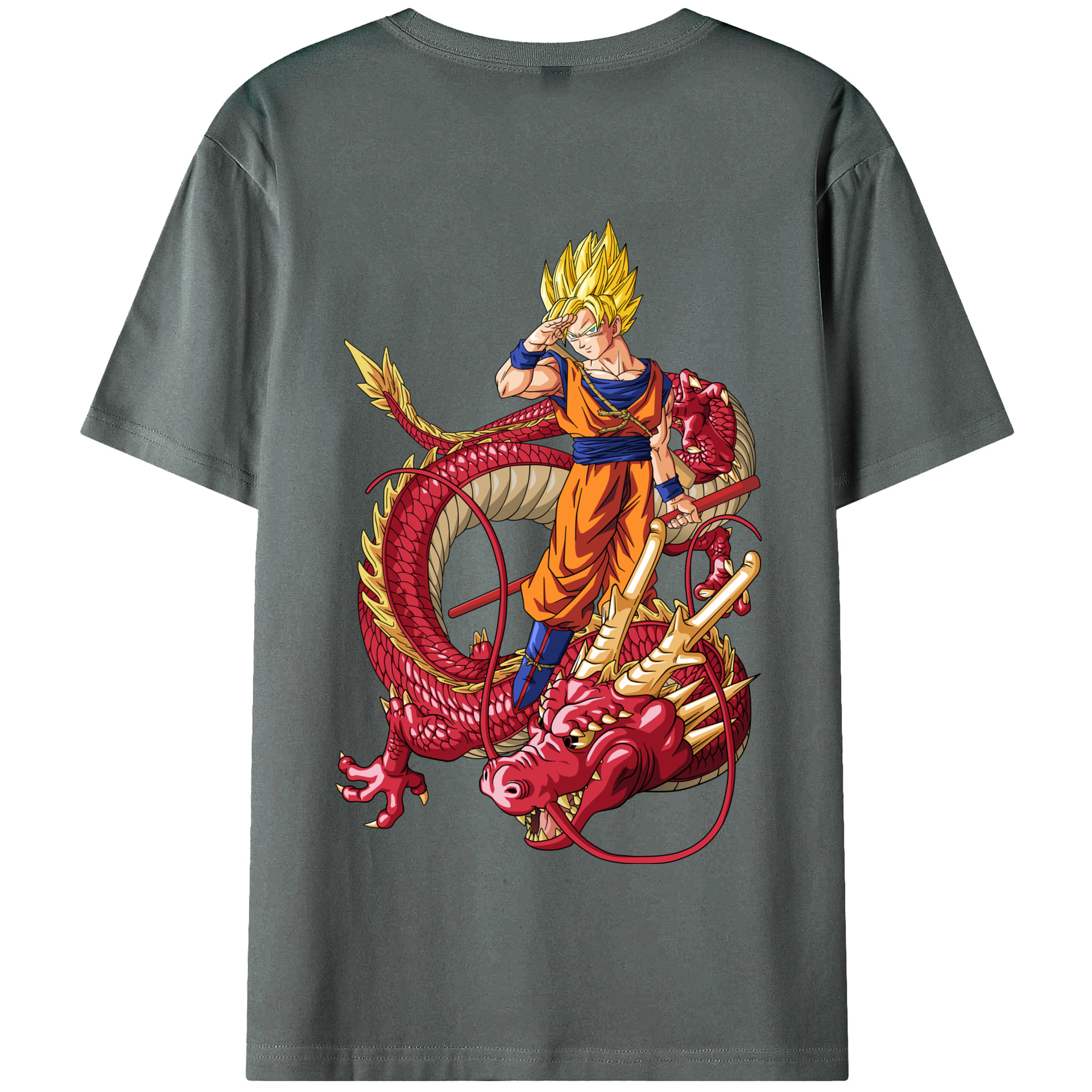 （画像用） ドラゴンボール 孫悟空（そん ごくう）Son Goku カカロット DRAGON BALL Kakarotto 綿100％半袖Tシャツ（背面プリント）